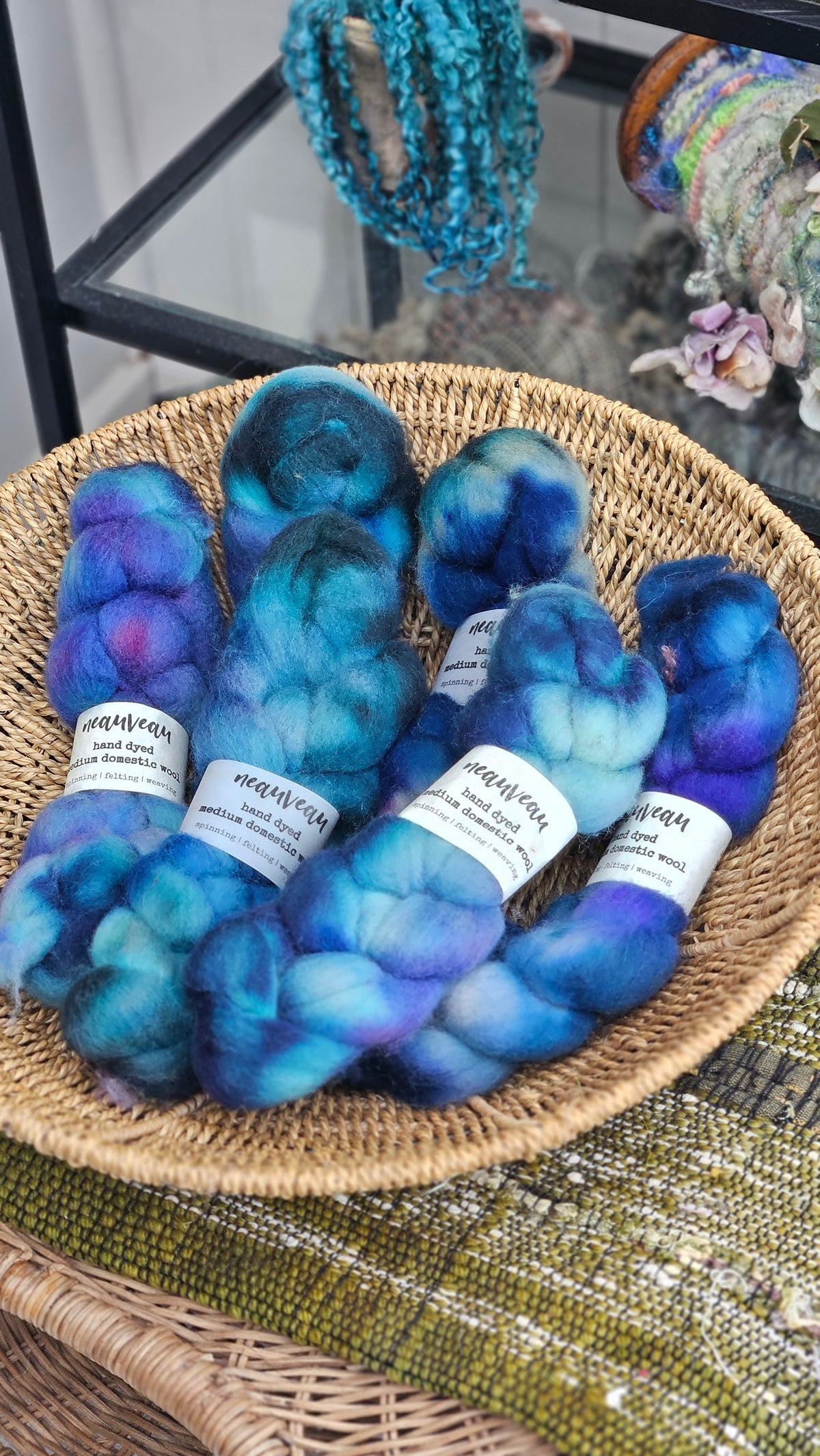 Fairywren - hand dyed domestic wool roving for felting and blending - 2 ounces | 57 grams
