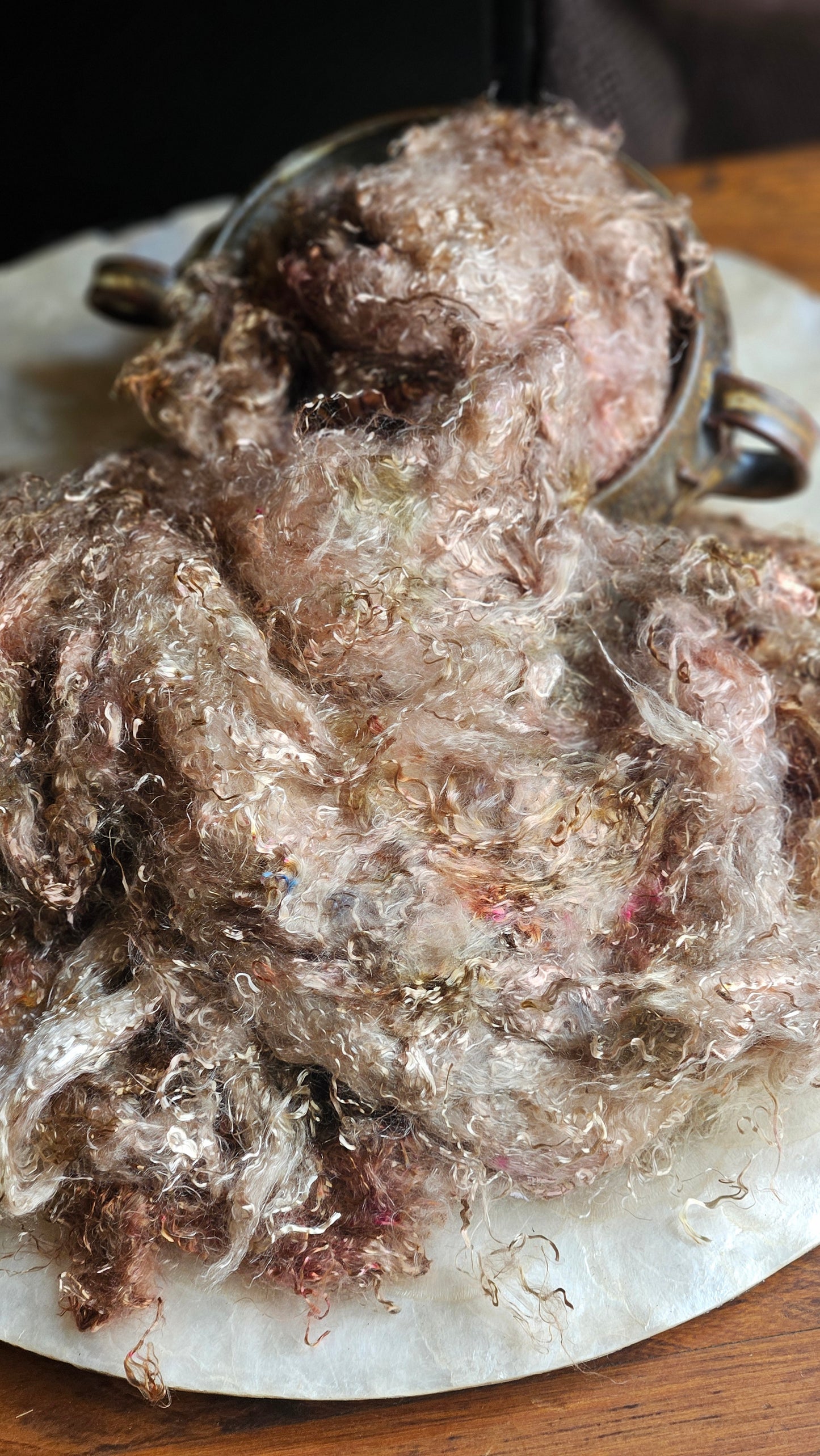 TAAFFEITE- hand-dyed eucalyptus crimp faux-silk for art yarn embellishing, fiber blending, felting, and papermaking - 2 oz | 57 g