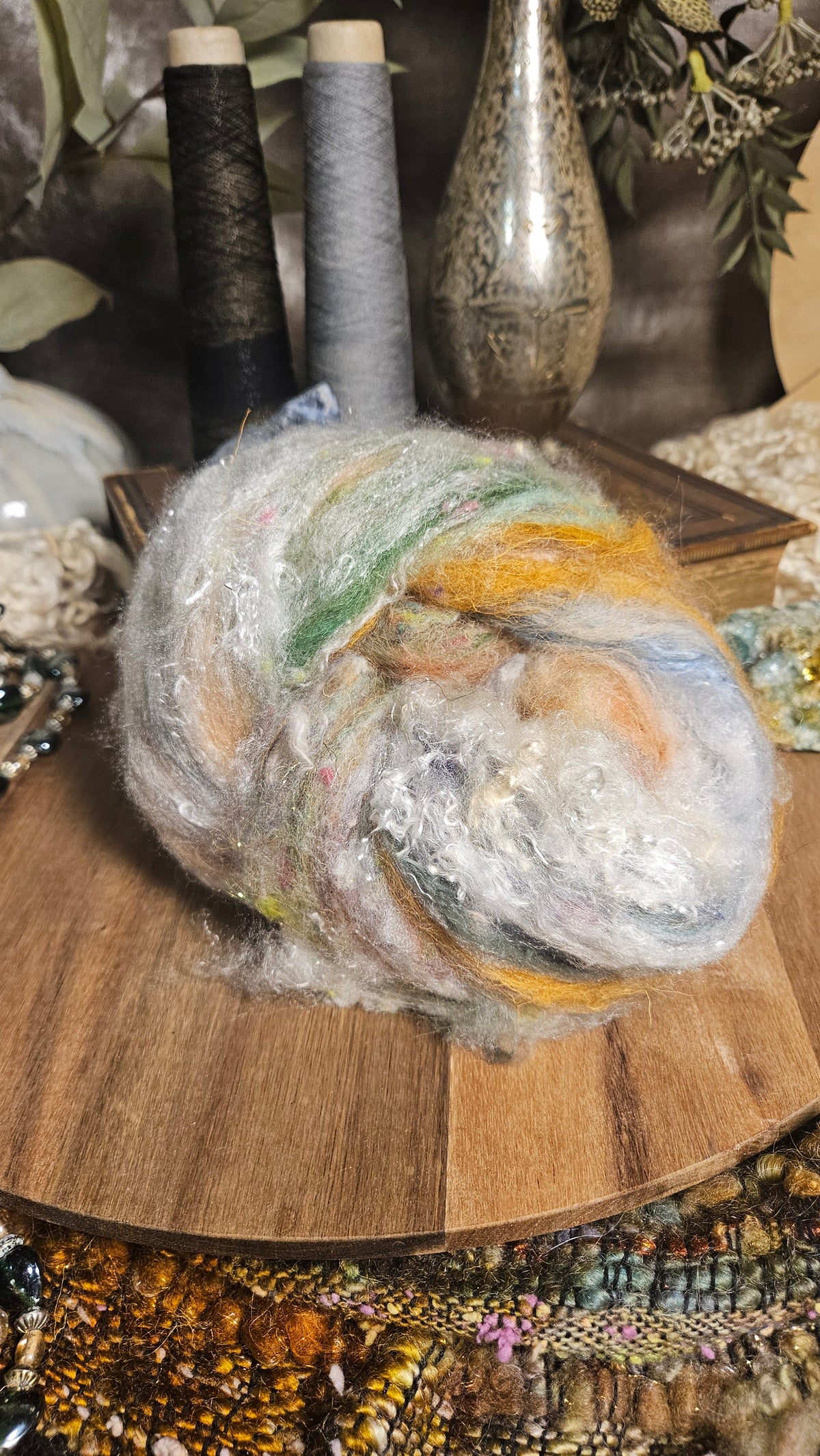 Shaniko Wool Silk Flax Neauveau Art Batt 3010 - 2 oz | 57 g