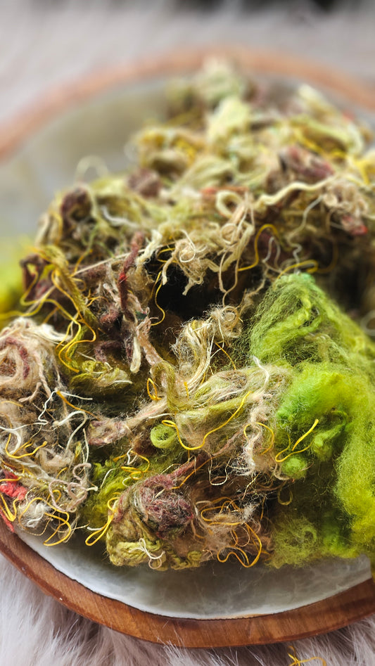 Cascade Hops - hand-dyed wool alpaca bamboo texture blend - 4 ounces | 114 grams