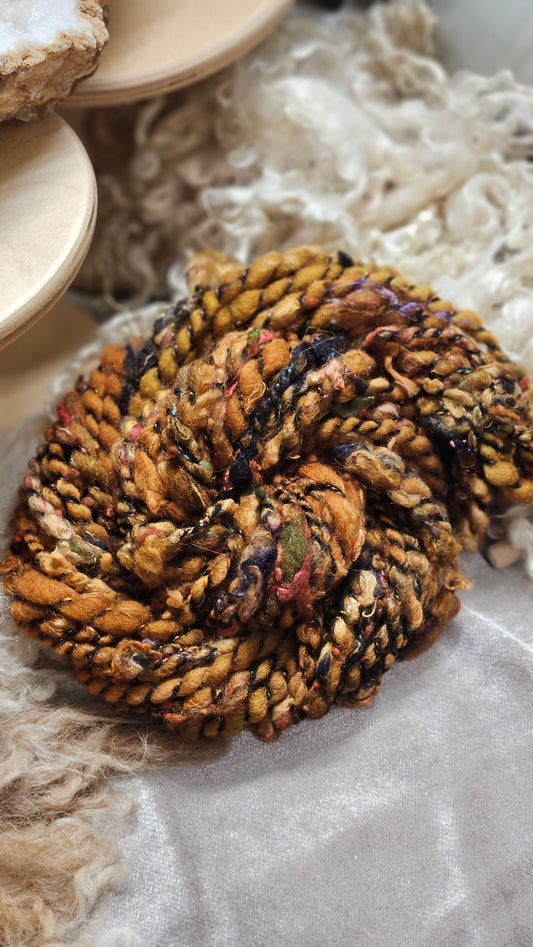 Handspun Bulky Art Yarn - 22 yards | 2 ounces - Botticelli Portrait 07