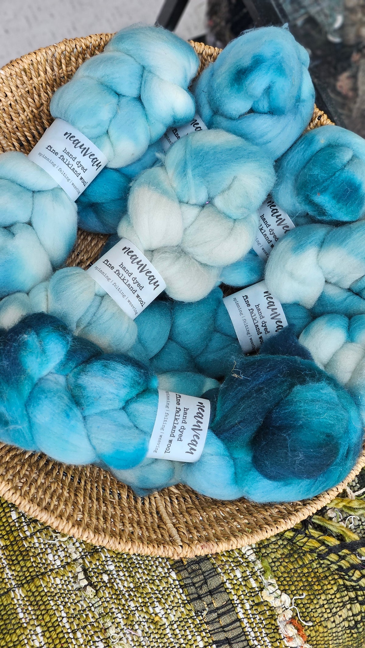 Newriver - hand dyed fine wool roving for felting and blending - 2 ounces | 57 grams