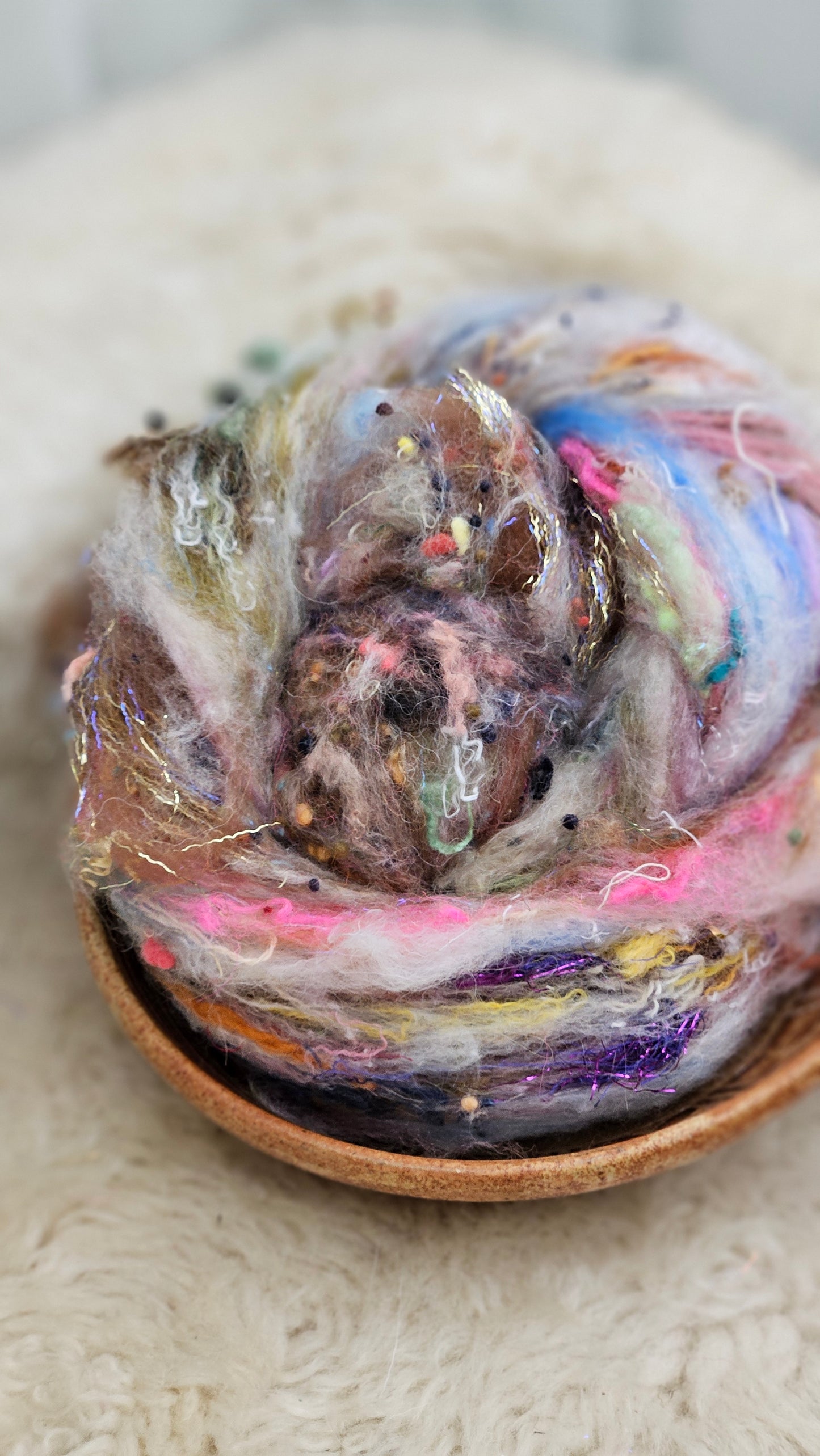 Luxe Layered Textured Art Batt - 035 - 2 ounces | 57 grams