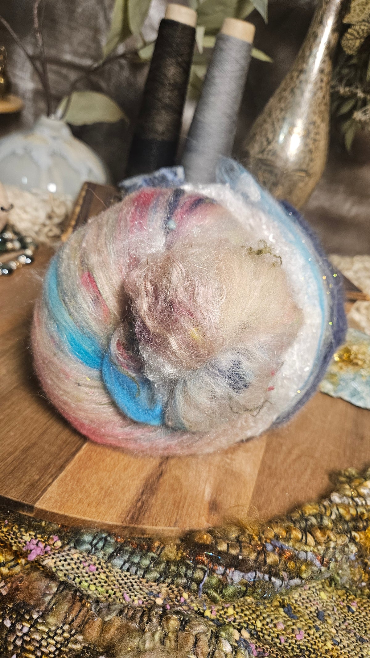 Shaniko Wool Silk Flax Neauveau Art Batt 3004 - 2 oz | 57 g