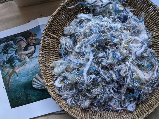 BOTTICELLI - recycled thread mix for fiber blending, felting, and papermaking - 3 oz | 85 g