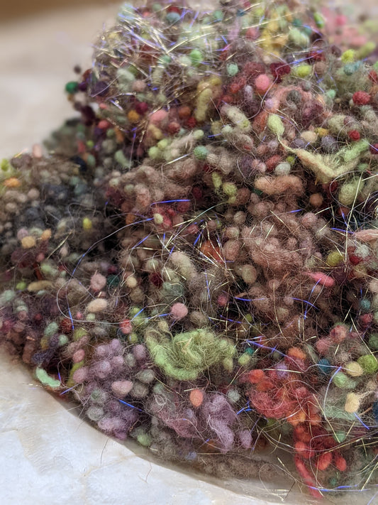 MARI - hand-dyed fine wool nepps with sparkle for fiber blending and felting - 1 oz | 28 g