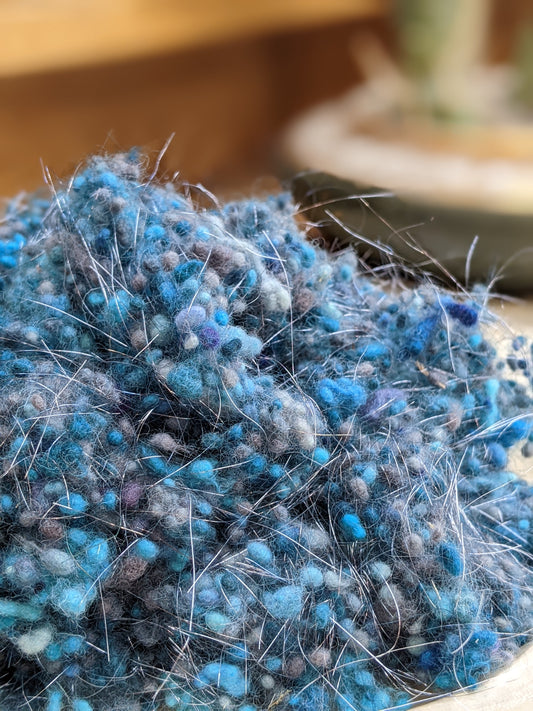 CORINTH - hand-dyed fine wool nepps with Angelina sparkle for fiber blending and felting - 1 oz | 28 g