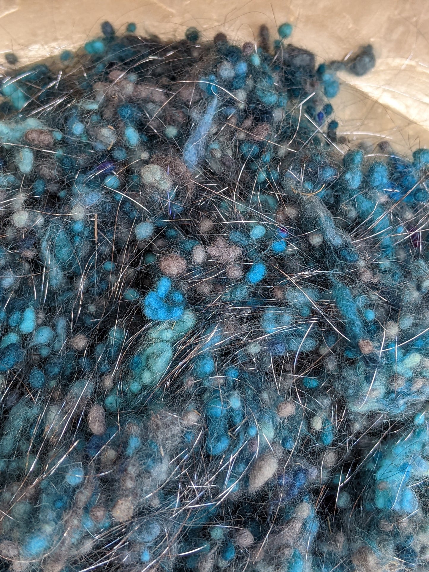 CORINTH - hand-dyed fine wool nepps with Angelina sparkle for fiber blending and felting - 1 oz | 28 g