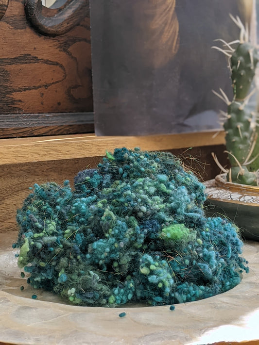 THEBES - hand-dyed fine wool nepps with Angelina sparkle for fiber blending and felting - 1 oz | 28 g