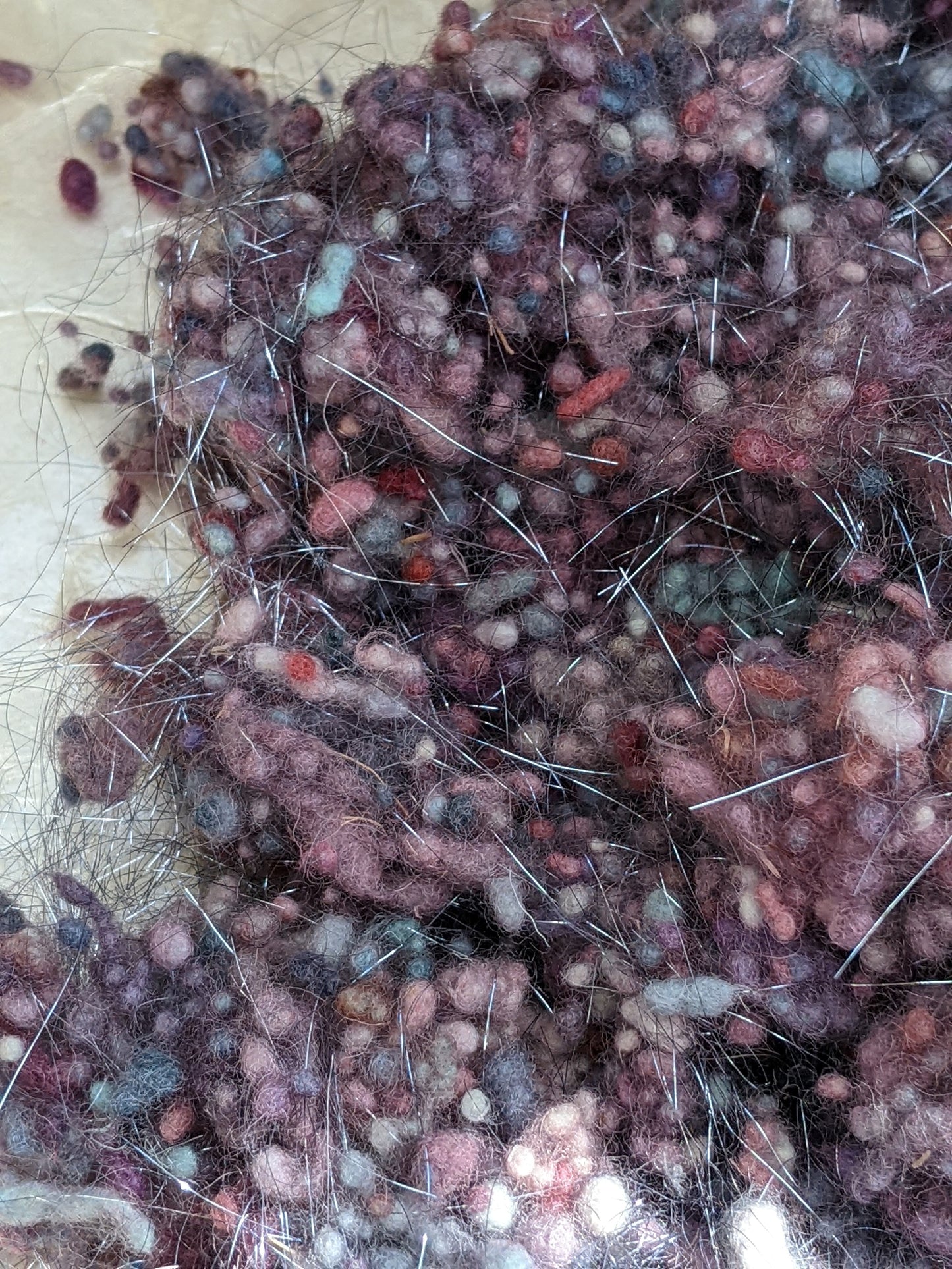 NAPLES - hand-dyed fine wool nepps with Angelina sparkle for fiber blending and felting - 1 oz | 28 g