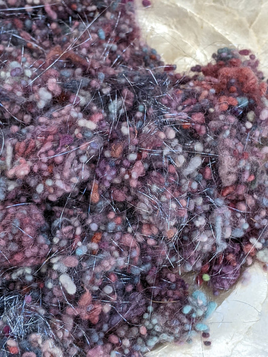 NAPLES - hand-dyed fine wool nepps with Angelina sparkle for fiber blending and felting - 1 oz | 28 g