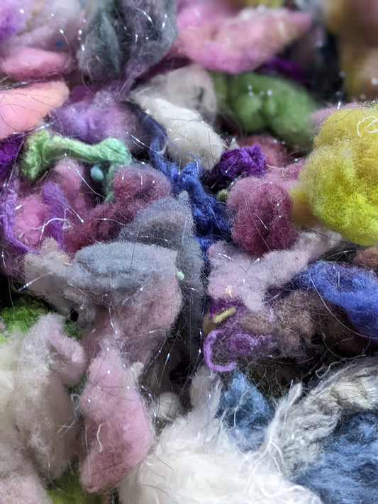 PICASSO - hand-dyed fine wool noil blend for fiber blending and felting - 2 oz | 57 g