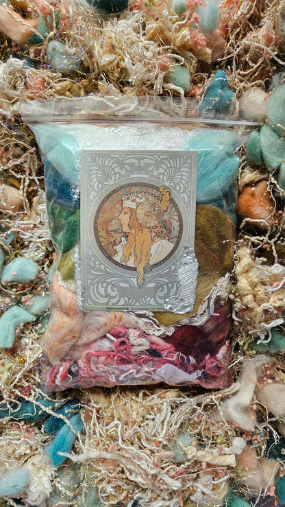 ALPHONSE MUCHA Inspired Fiber Artist Wool and Texture Palette - 8 ounces (WAFA)