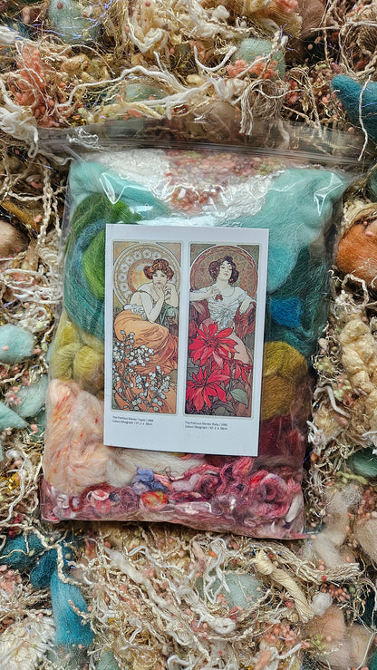 ALPHONSE MUCHA Inspired Fiber Artist Wool and Texture Palette - 8 ounces (WAFA)