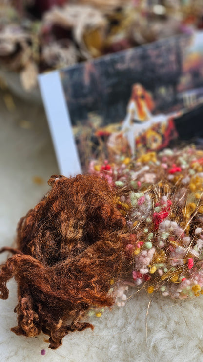 LADY OF SHALOTT - Waterhouse Inspired Fiber Art Texture Blend - 2.5 ounces