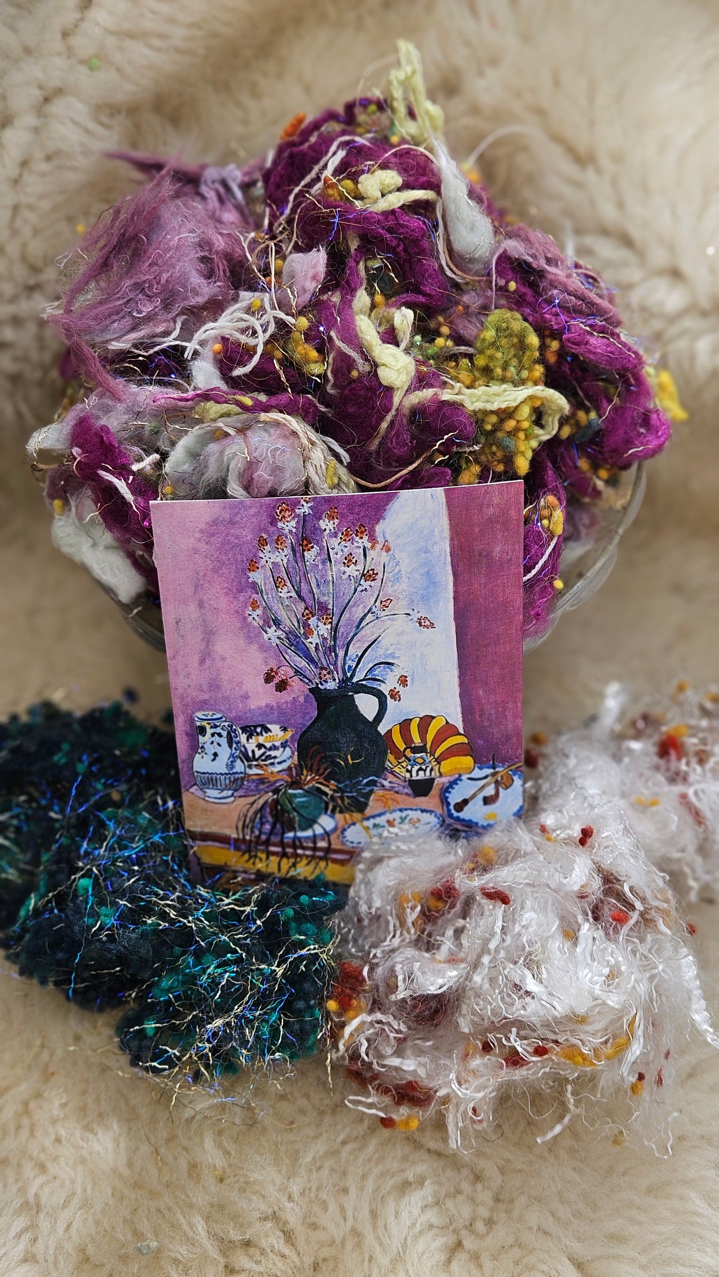 STILL LIFE WITH FLOWERS Matisse Inspired Fiber Art Texture Blend Kit - 2.5 ounces