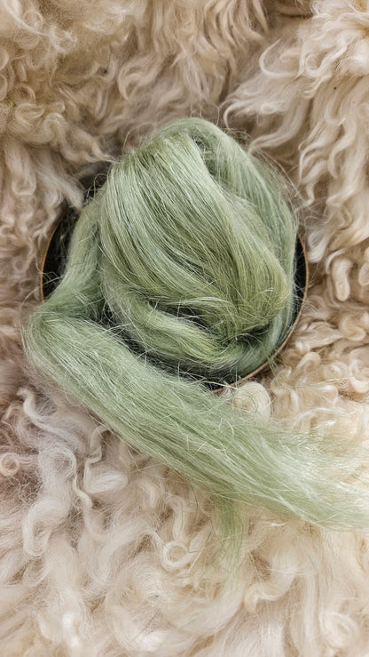 MATCHA Dyed Flax Linen Roving - 1 ounce