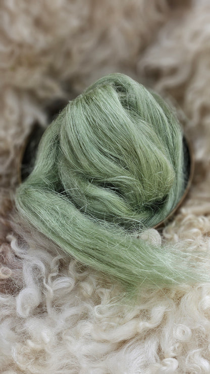 MATCHA Dyed Flax Linen Roving - 1 ounce