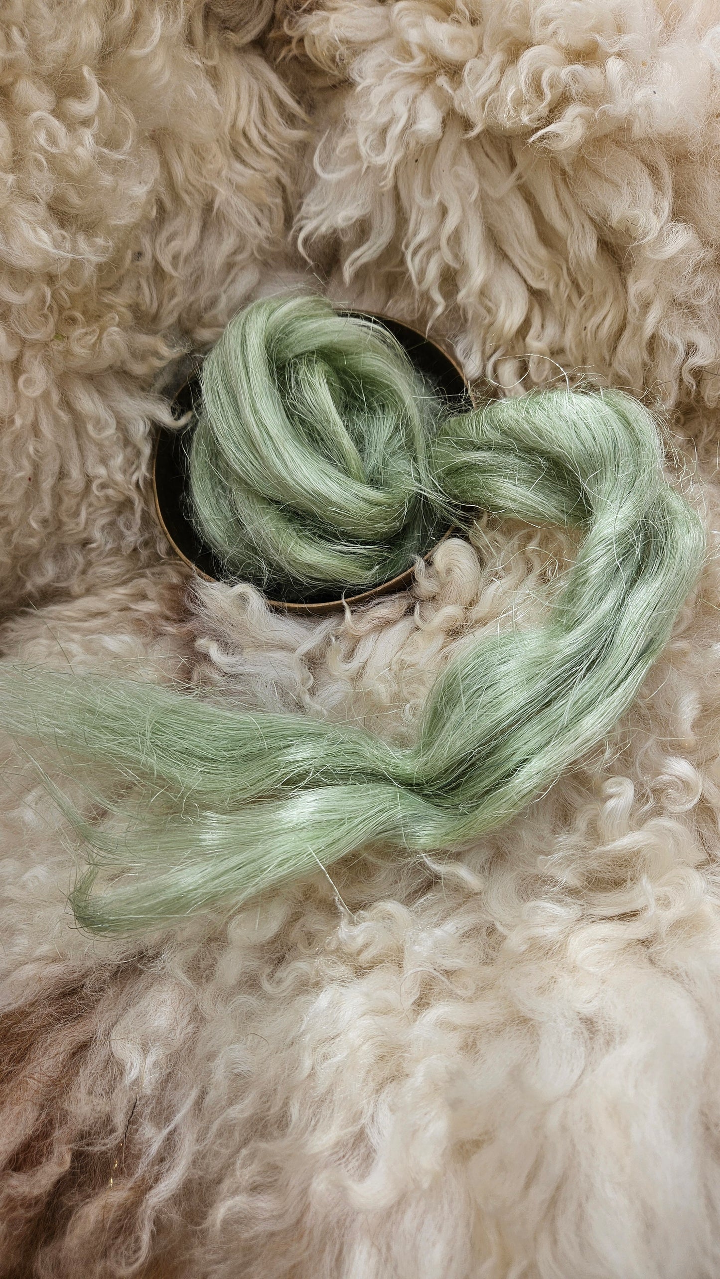 MATCHA Dyed Flax Linen Roving - 1 ounce