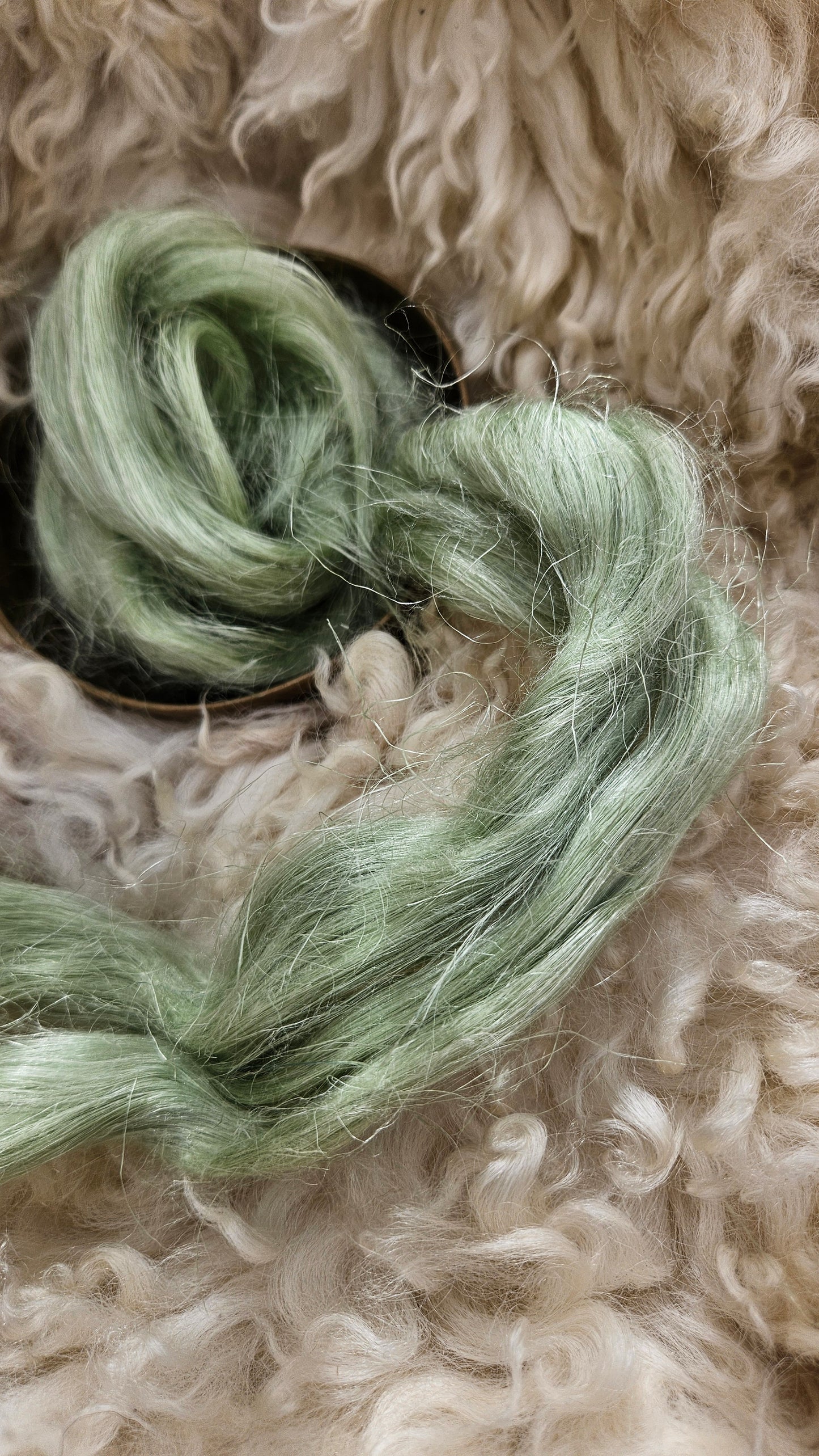 MATCHA Dyed Flax Linen Roving - 1 ounce