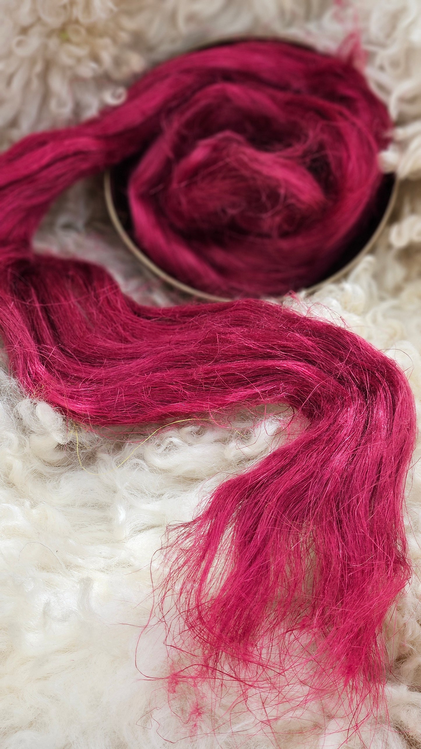 ROOIBOS Dyed Flax Linen Roving - 1 ounce