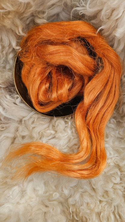 SPICED CHAI Dyed Flax Linen Roving - 1 ounce