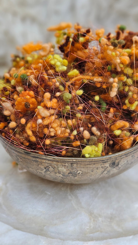 SIDON - hand-dyed fine wool nepps with Angelina sparkle for fiber blending and felting - 1 oz | 28 g