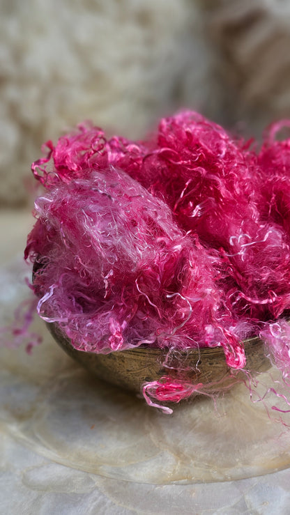 RHODOLITE Eucalyptus Crimp Hand Dyed Effects Fiber - 2 ounces