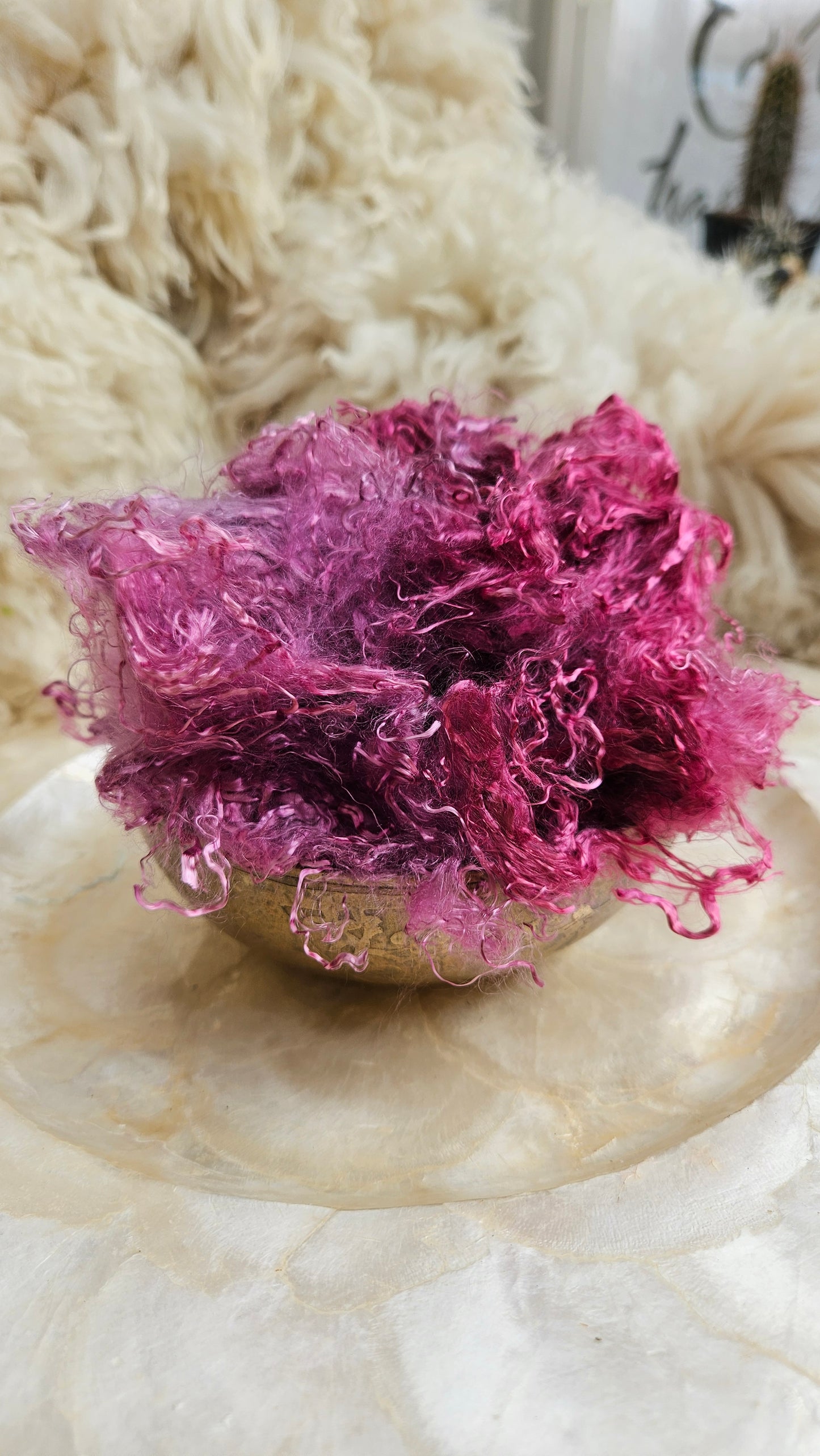 AMETHYST Eucalyptus Crimp Hand Dyed Effects Fiber - 2 ounces