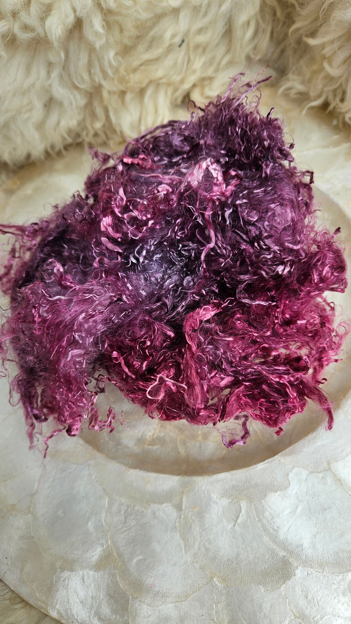 AMETHYST Eucalyptus Crimp Hand Dyed Effects Fiber - 2 ounces