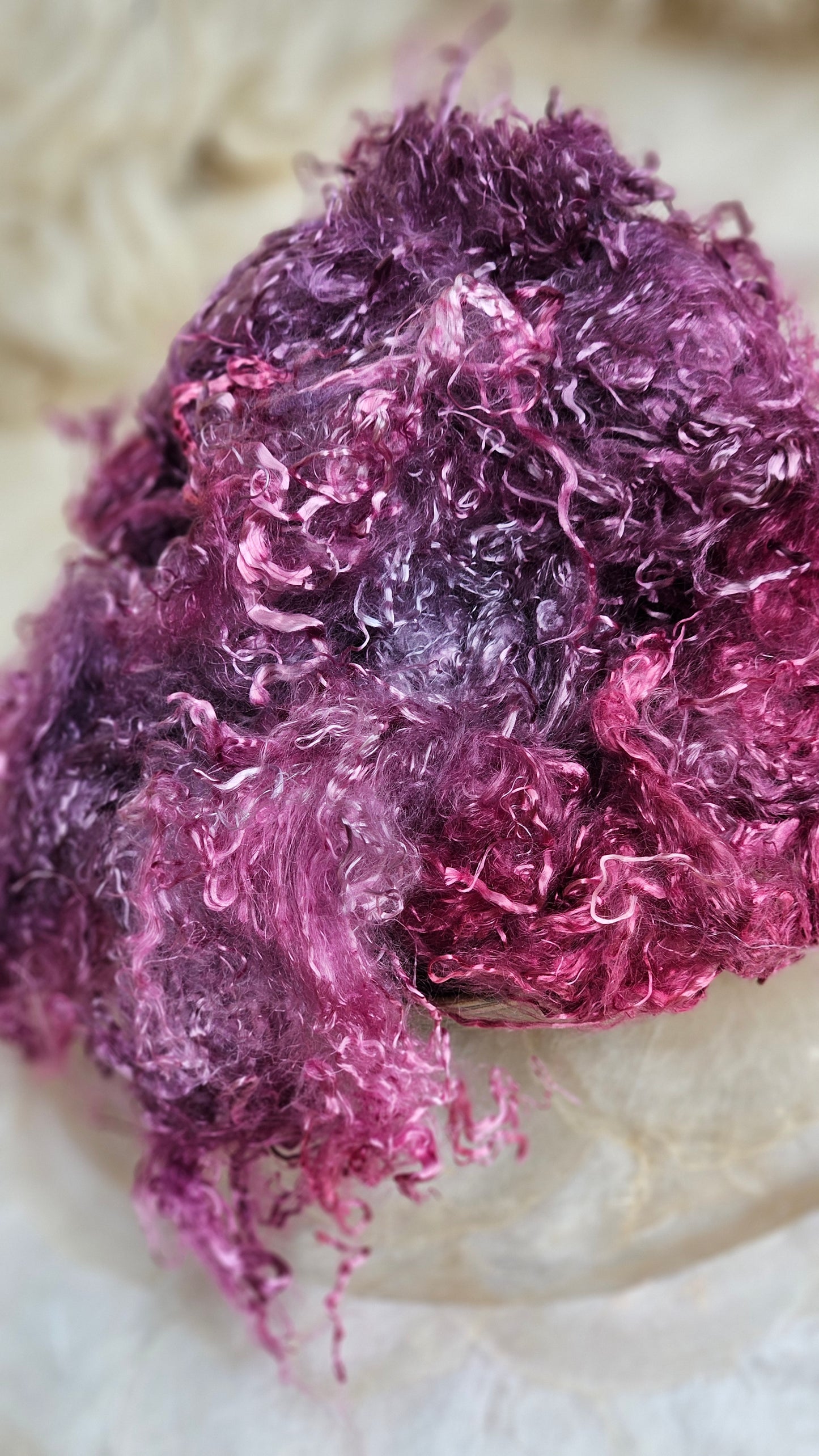 AMETHYST Eucalyptus Crimp Hand Dyed Effects Fiber - 2 ounces