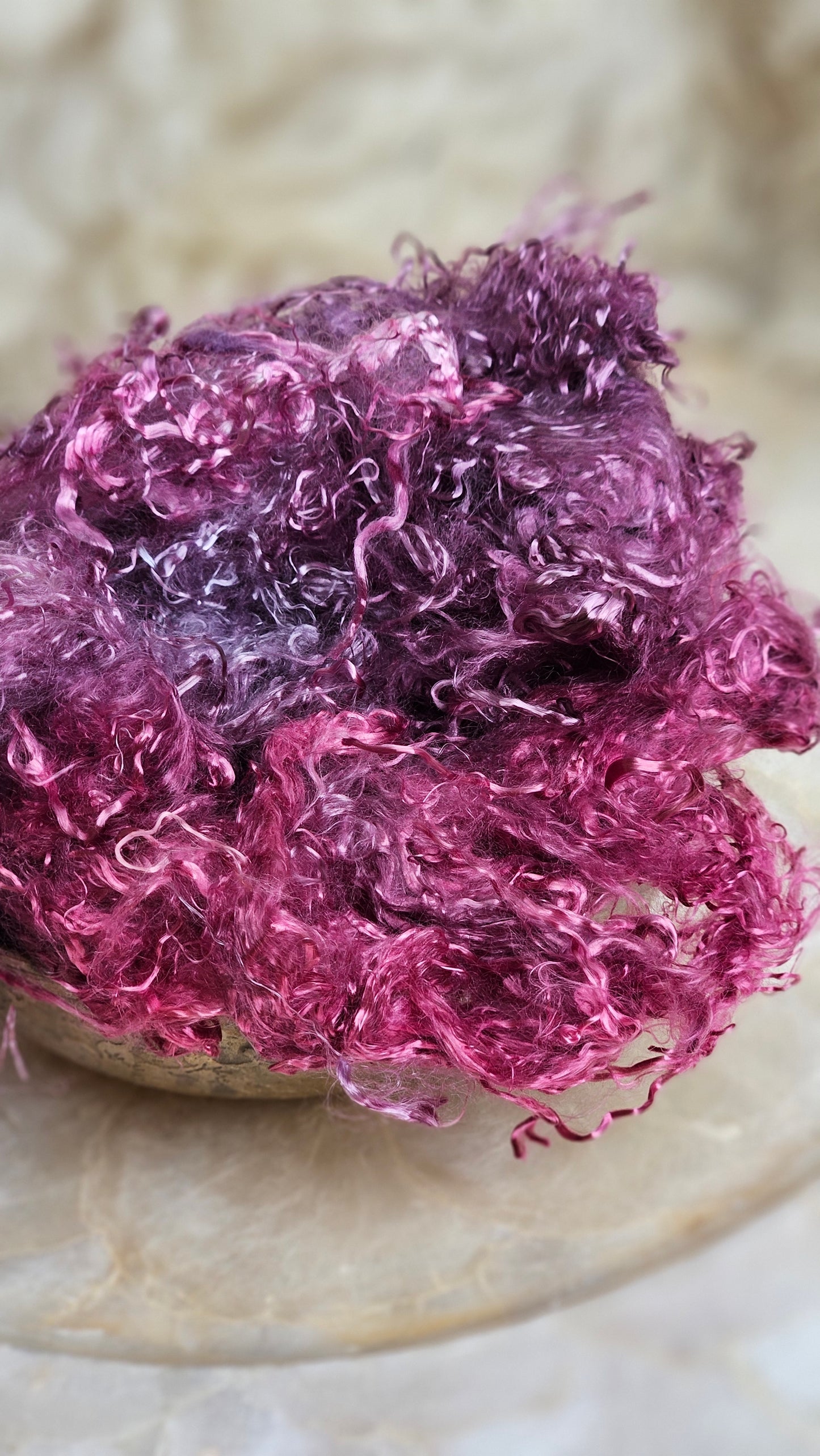 AMETHYST Eucalyptus Crimp Hand Dyed Effects Fiber - 2 ounces