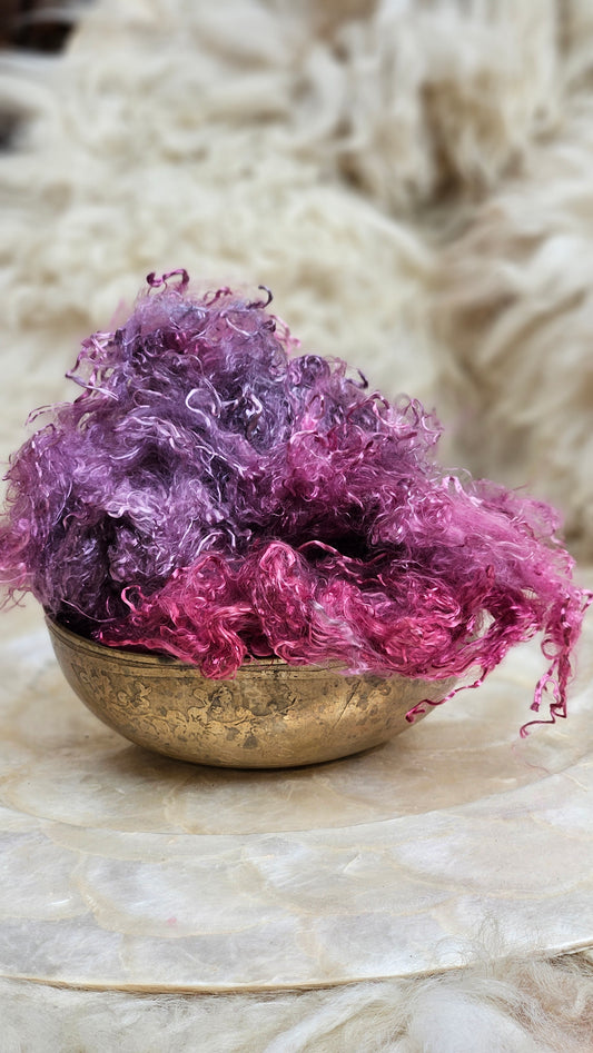 AMETHYST Eucalyptus Crimp Hand Dyed Effects Fiber - 2 ounces