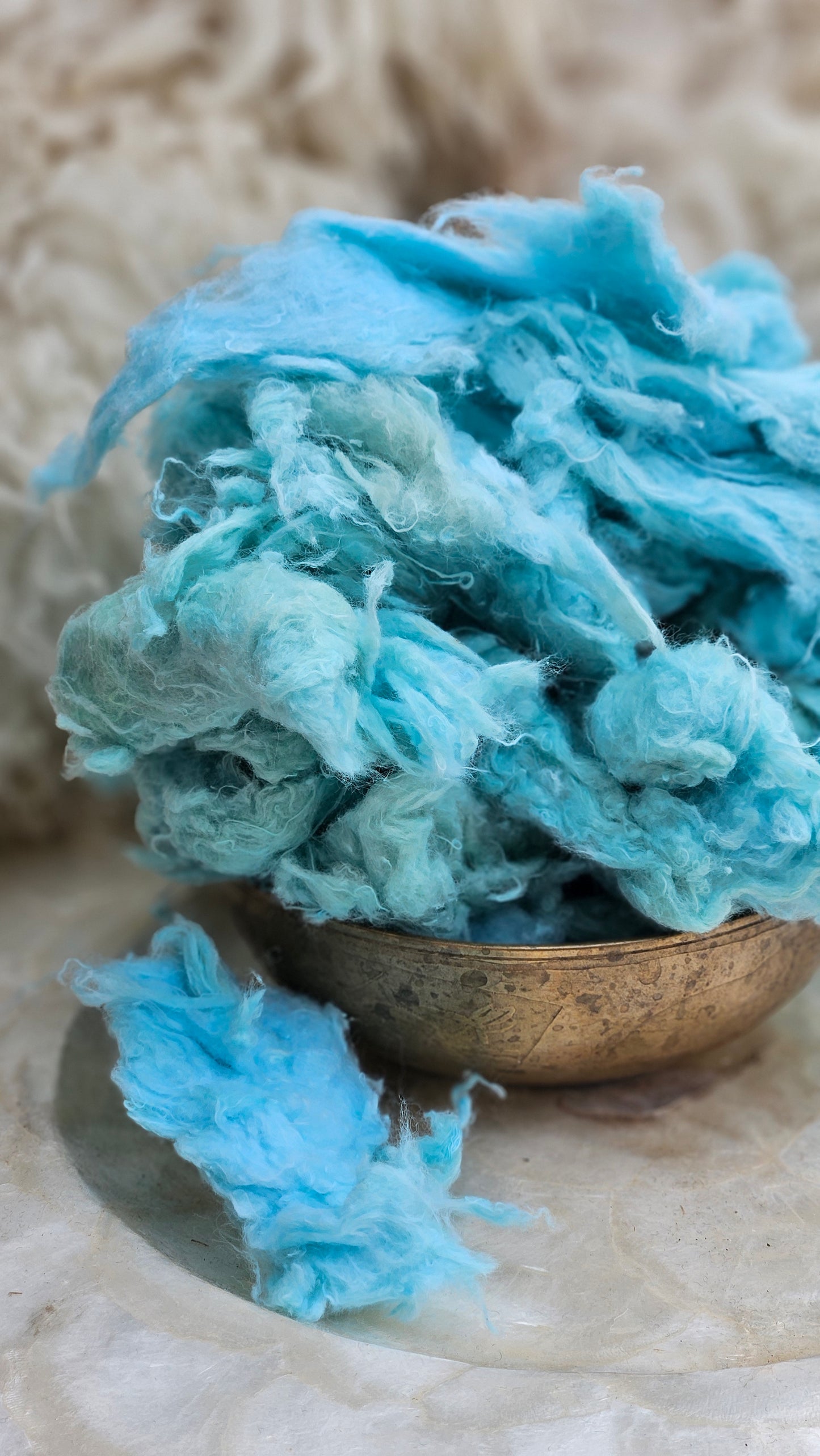 BLUET Dyed Recycled Cotton Noil - 2.5 ounces