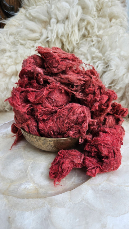 AMARANTH Dyed Recycled Cotton Noil - 2.5 ounces