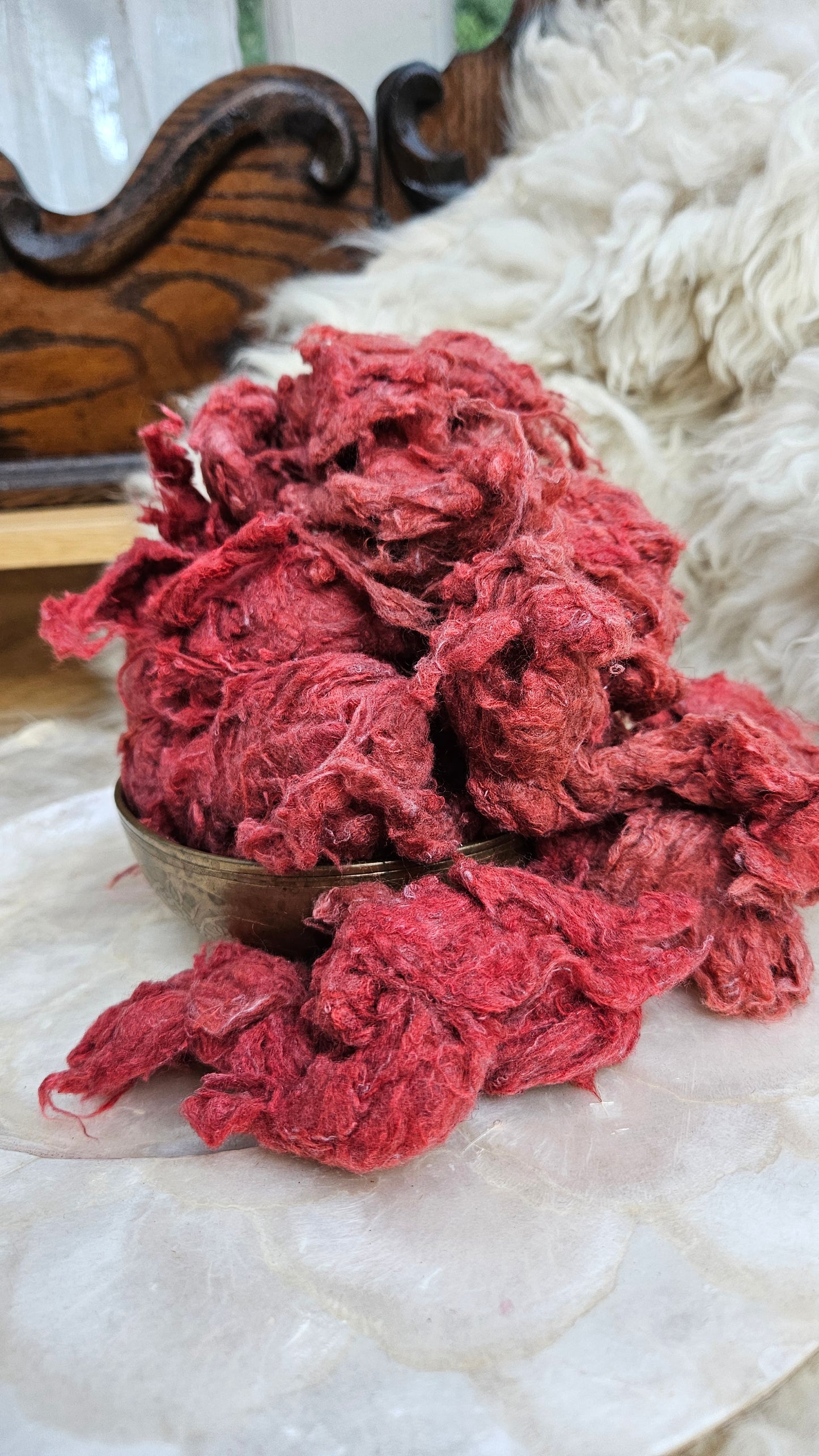 AMARANTH Dyed Recycled Cotton Noil - 2.5 ounces