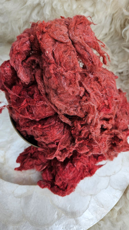 AMARANTH Dyed Recycled Cotton Noil - 2.5 ounces