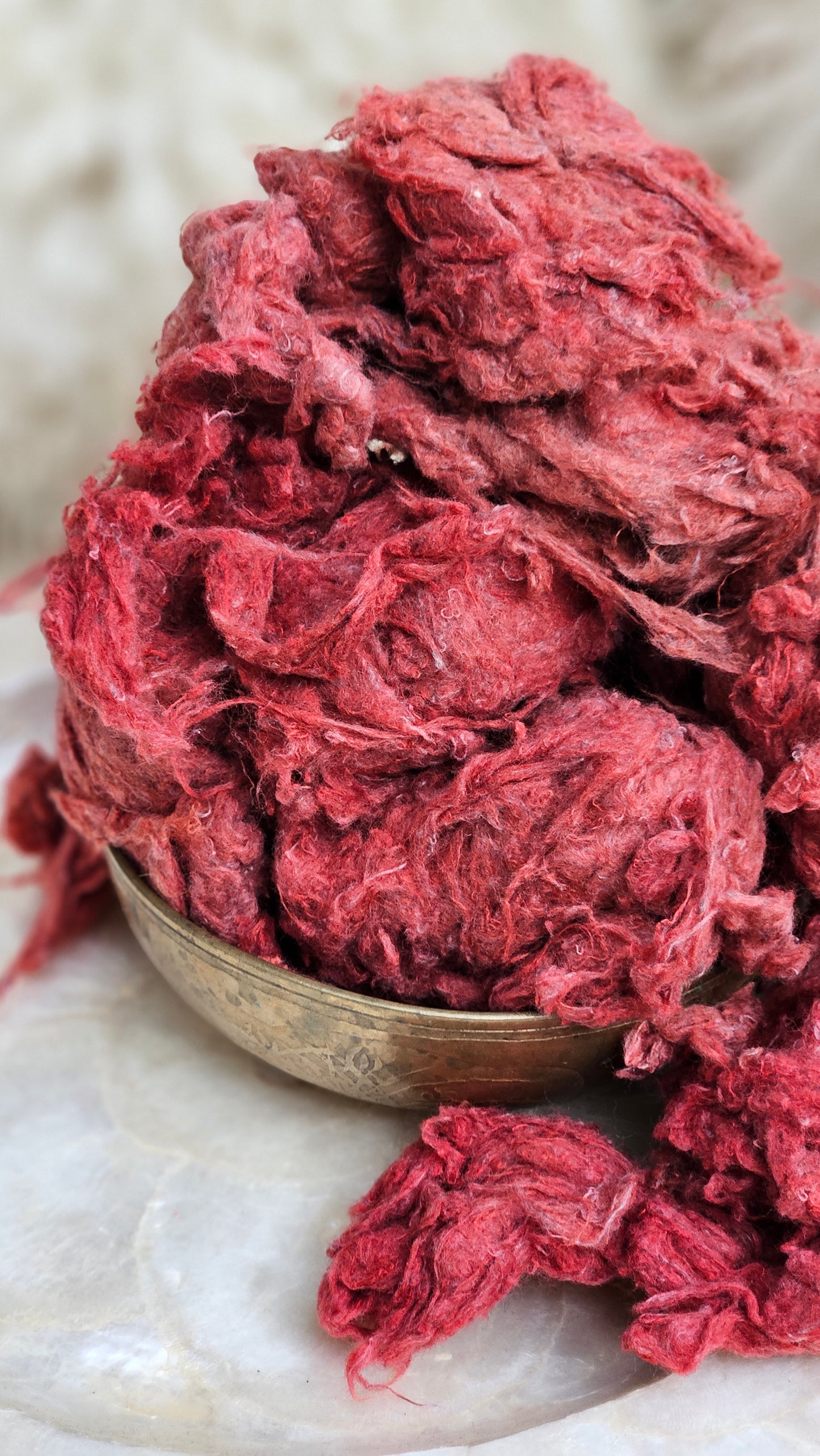 AMARANTH Dyed Recycled Cotton Noil - 2.5 ounces