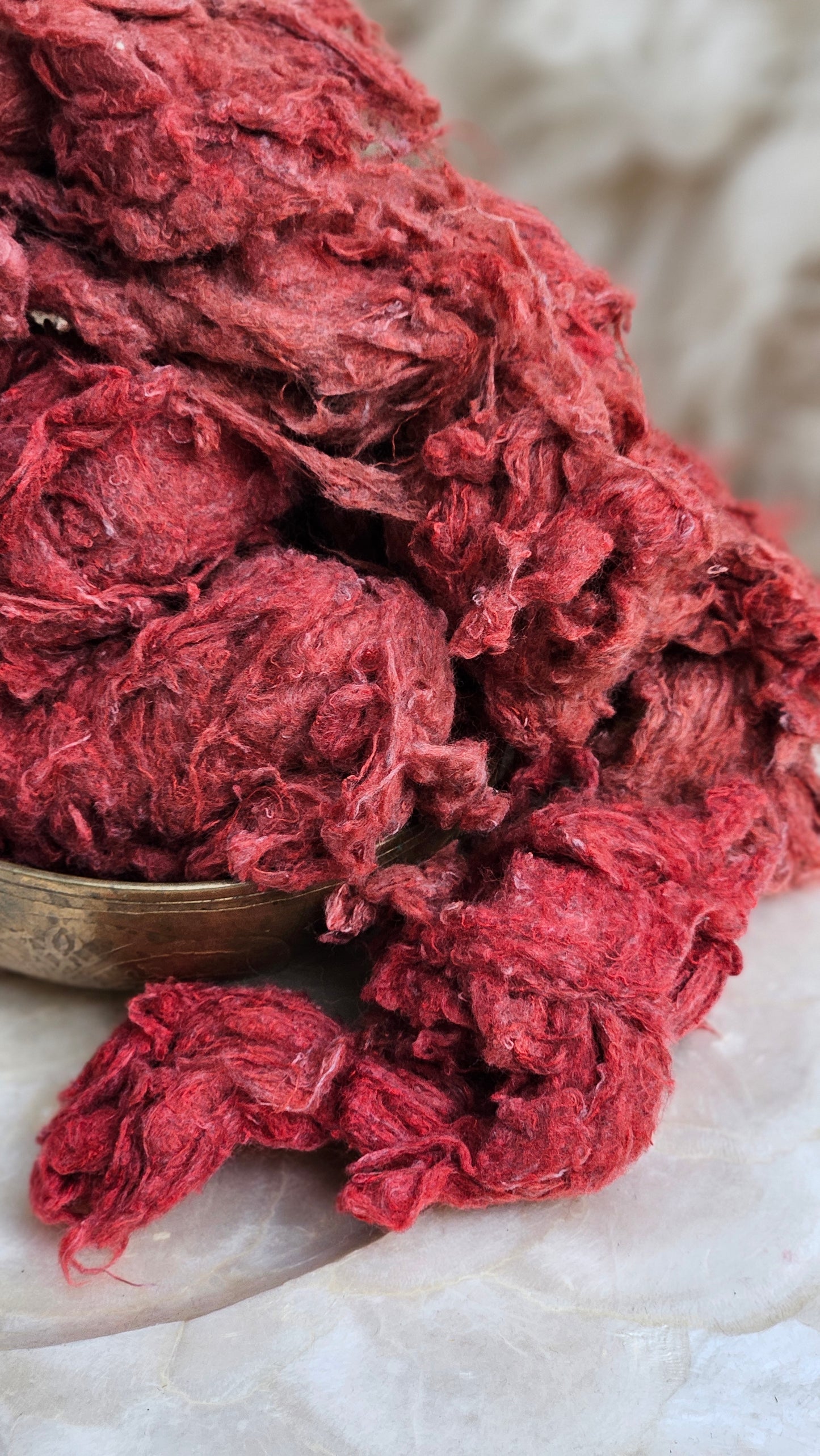 AMARANTH Dyed Recycled Cotton Noil - 2.5 ounces