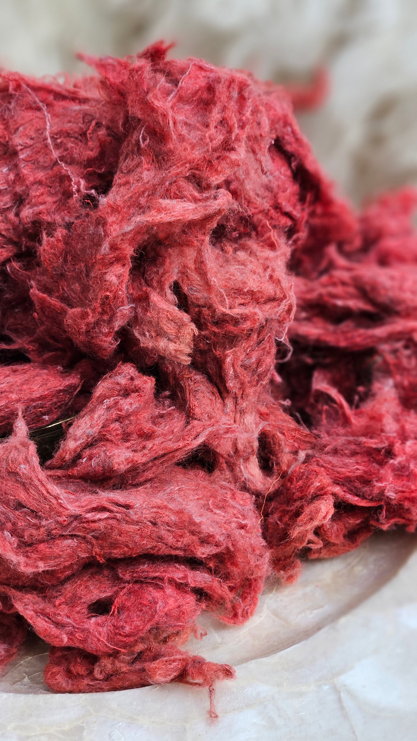 AMARANTH Dyed Recycled Cotton Noil - 2.5 ounces