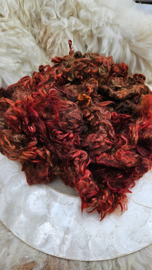 TOLSTOY - hand-dyed Cotswold lamb longwool locks (SE2SE Livestock Conservancy Breed) - 5 oz | 142 g