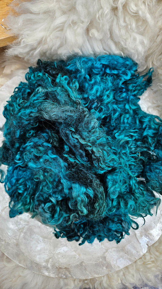 KEATS - hand-dyed Cotswold lamb longwool locks (SE2SE Livestock Conservancy Breed) - 5 oz | 142 g