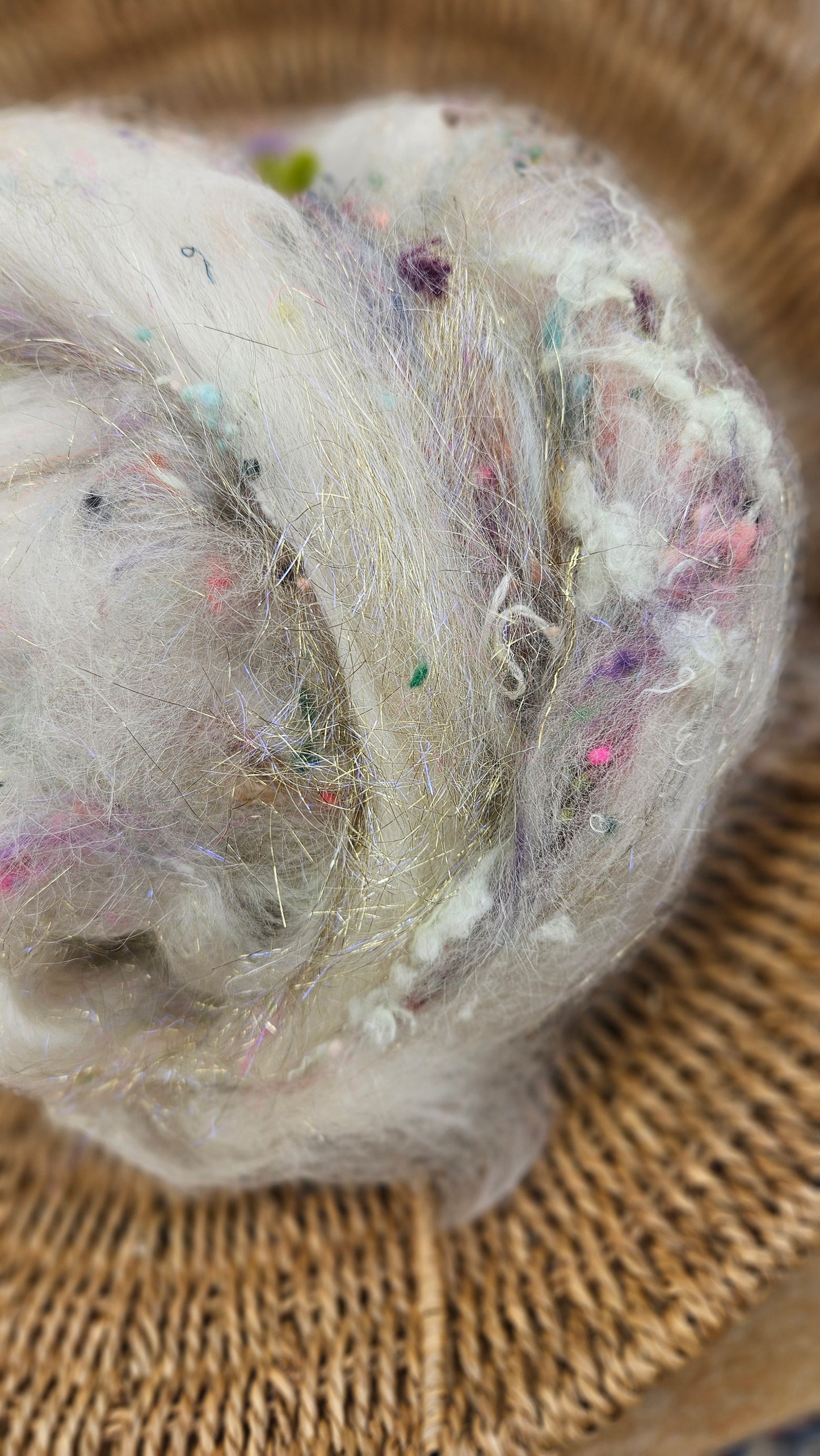 Baroque Inspired Mohair and Texture Art Batt 015 - 3.4 ounces