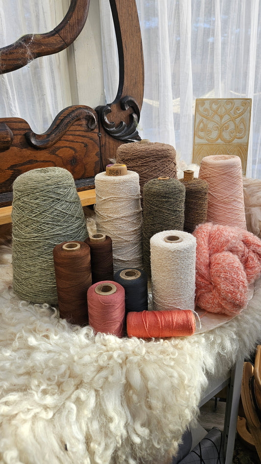 4.5+ Pounds of Yarn Cones - Mucha Lot 01