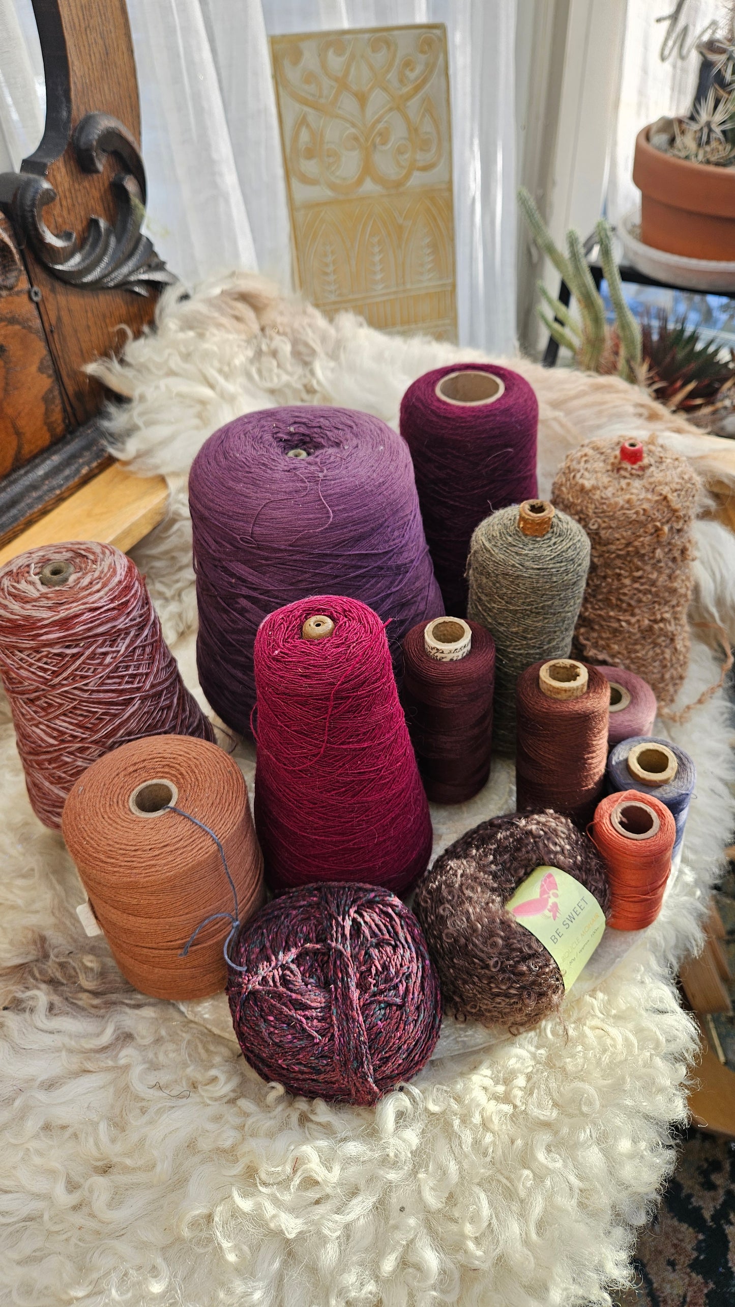 5+ Pounds of Yarn Cones - Rembrandt Lot 01