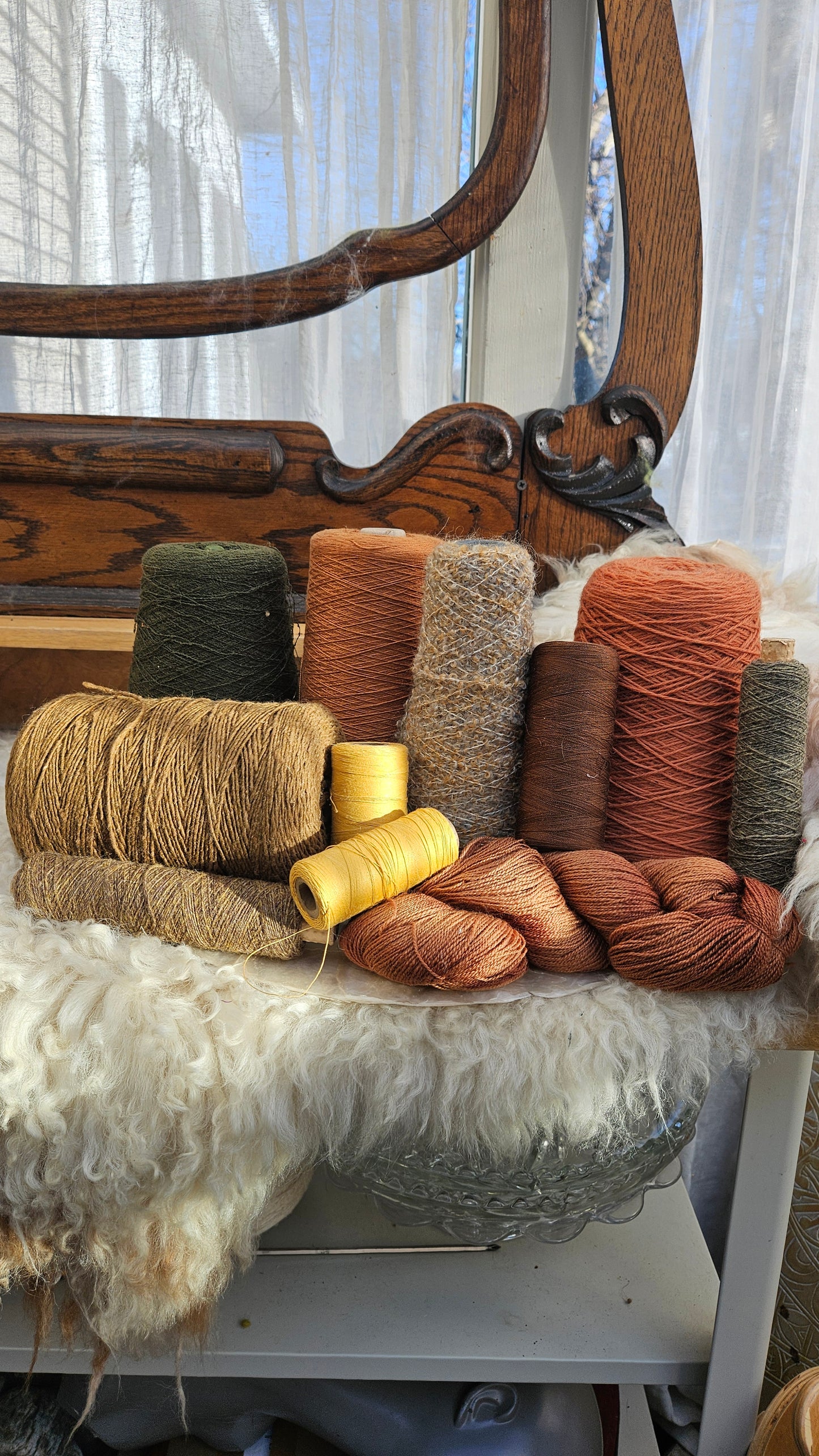 5+ Pounds of Yarn Cones - Bob Ross Lot 01