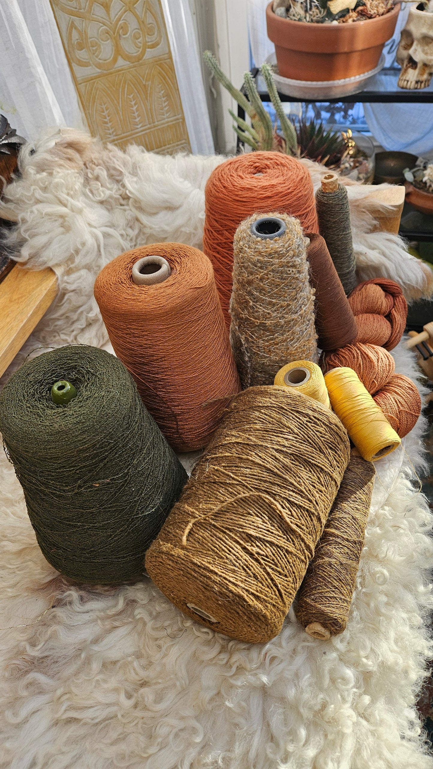 5+ Pounds of Yarn Cones - Bob Ross Lot 01