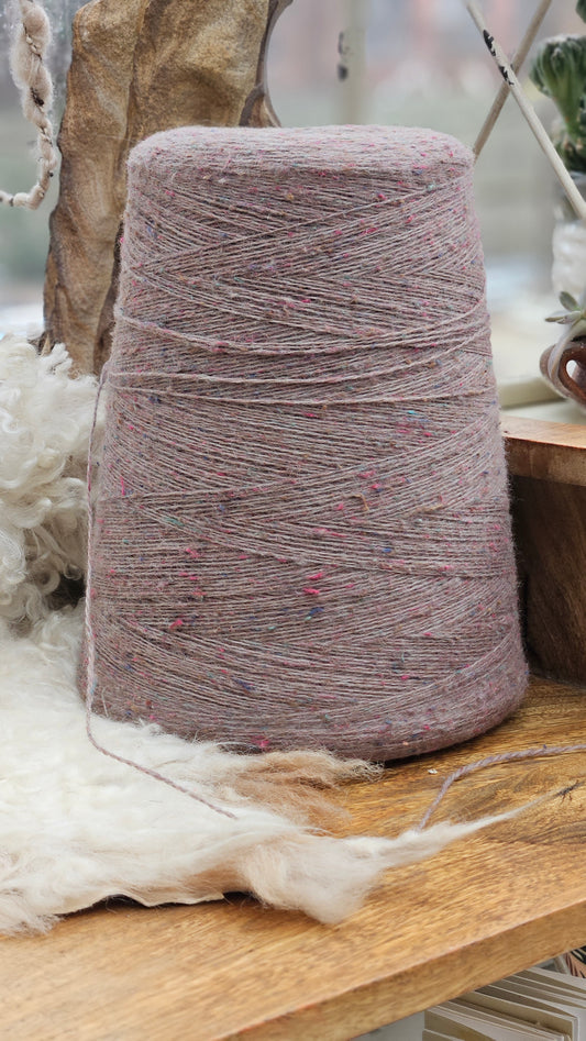 Dusty Mauve Heathered Wool Thread Cone - 3+ pounds