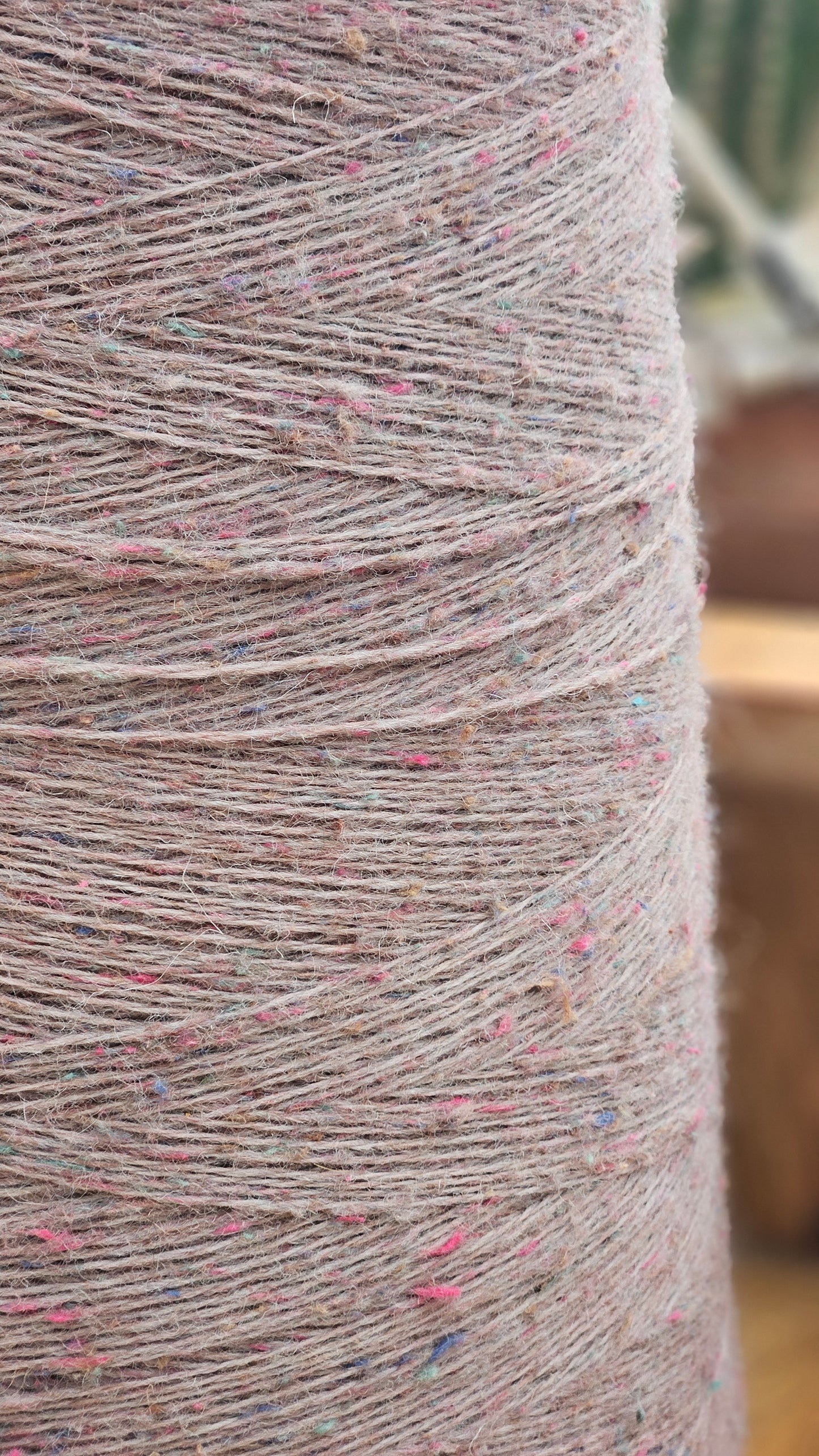 Dusty Mauve Heathered Wool Thread Cone - 3+ pounds