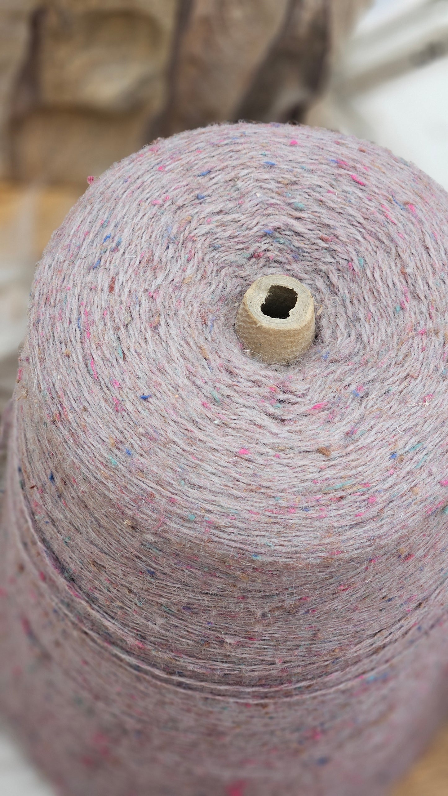 Dusty Mauve Heathered Wool Thread Cone - 3+ pounds